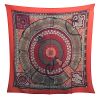 Châle Hermes en twill de soie et cachemire orange et blanc - 00pp thumbnail