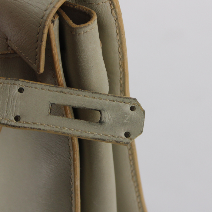 Borsa Kelly 28 cm in pelle box bianca - Detail D4