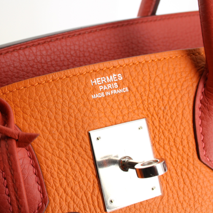 Hermes Birkin 30 cm handbag in multicolor togo leather - Detail D3