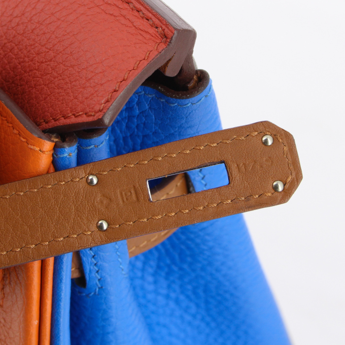 Sac à main Hermes Birkin 30 cm en cuir togo multicolore - Detail D4