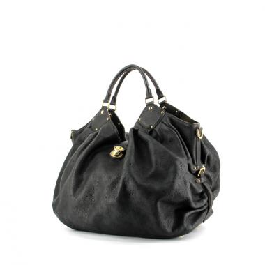 Borsa in pelle nera con motivo forato