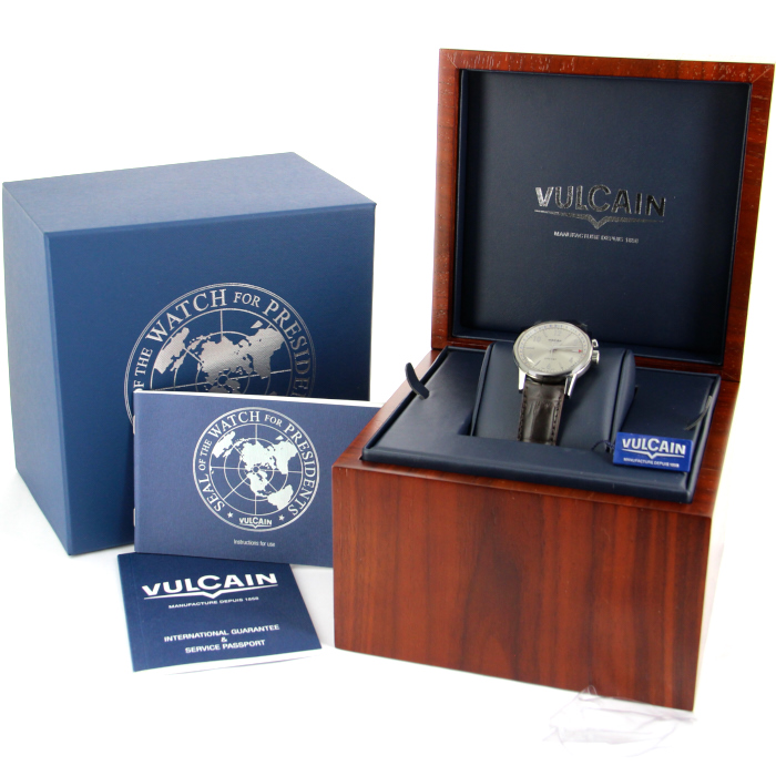 Montre Vulcain Cricket en acier Ref :  100101.001 Vers  2014