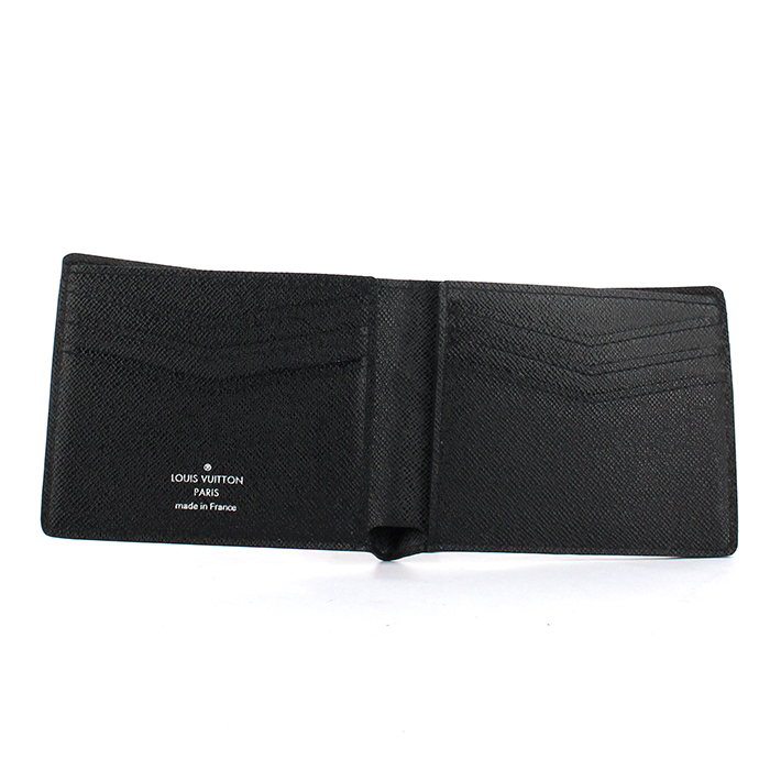 Porte-cartes Louis Vuitton en toile damier enduite et cuir noir - Detail D1