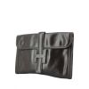 Hermes Jige pouch in dark brown box leather - 00pp thumbnail