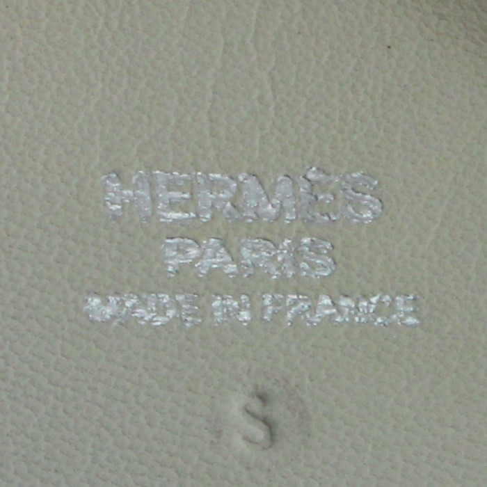 Pochette Hermes in pelle Epsom bianco sporco - Detail D3