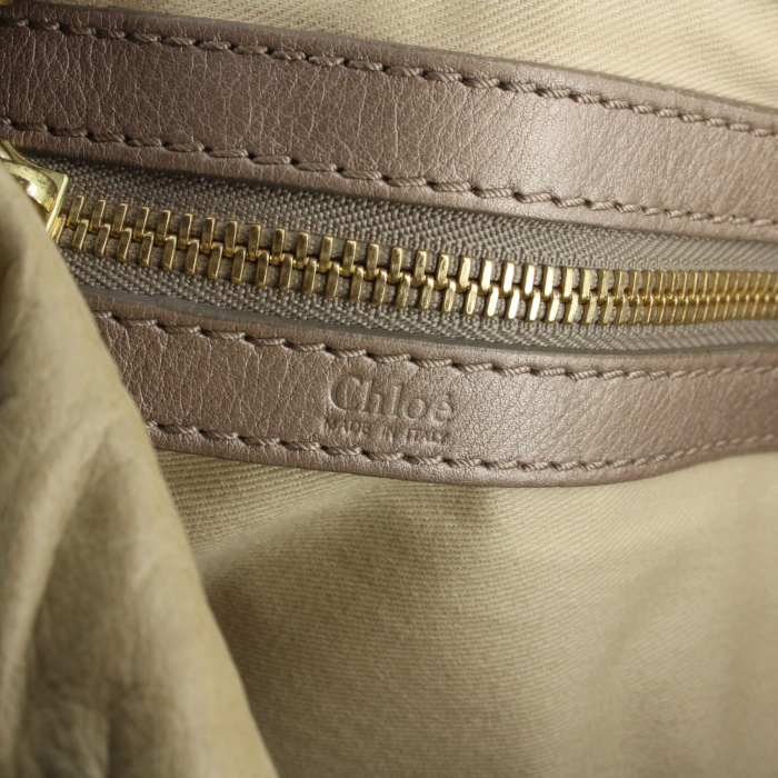 Chloé handbag in beige leather - Detail D3