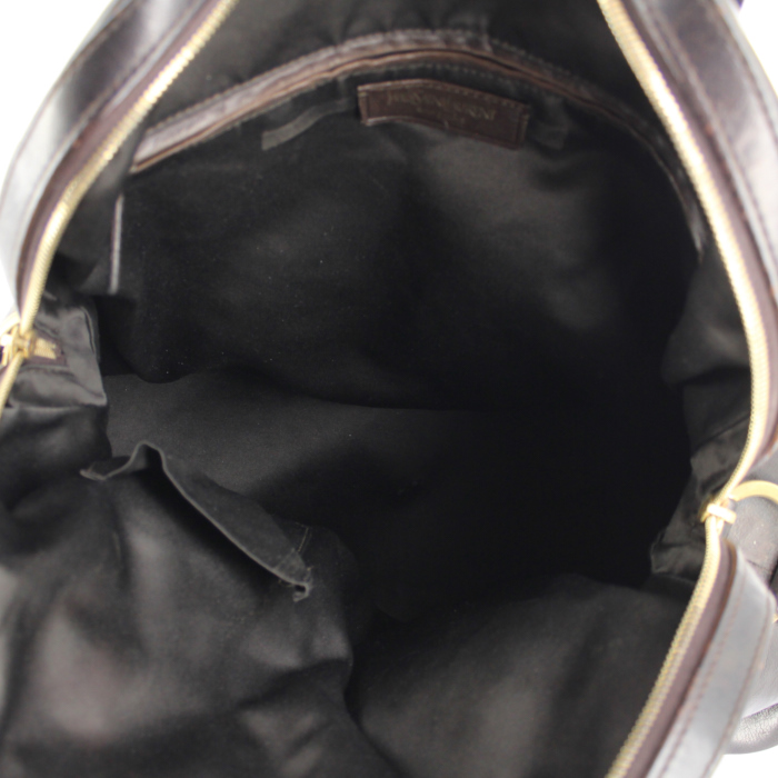 Sac à main Yves Saint Laurent Muse grand modèle en cuir marron - Detail D2