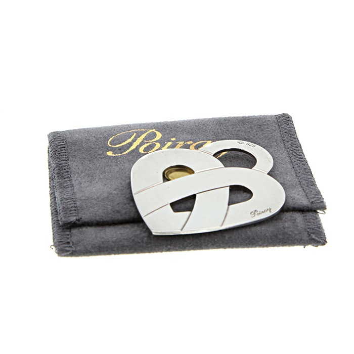 Ciondolo Poiray Coeur Entrelacé modello grande in argento - Detail D2