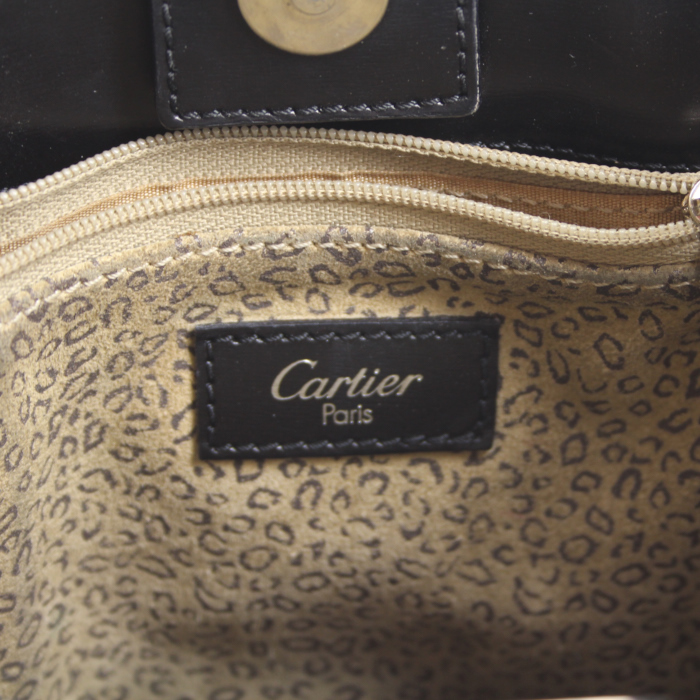 Cartier Panthère backpack in black leather - Detail D3