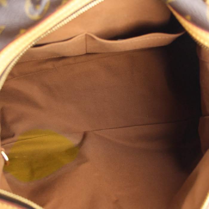 Sac à main Louis Vuitton en toile monogram et cuir naturel - Detail D2