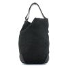 Shopping bag in tela monogram nera e pelle nera - 360 thumbnail