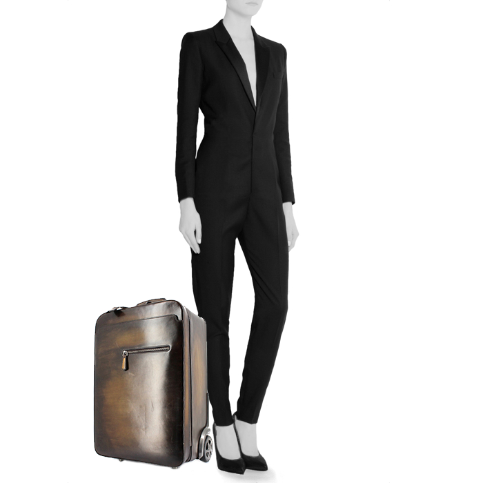 Valise Berluti en cuir dégradé marron - Detail D1