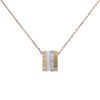 Boucheron Quatre necklace in pink gold,  yellow gold and ceramic and in diamonds - 00pp thumbnail