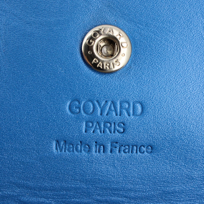 Sac cabas Goyard Saint-Louis en toile monogram enduite bleue et cuir bleu - Detail D3