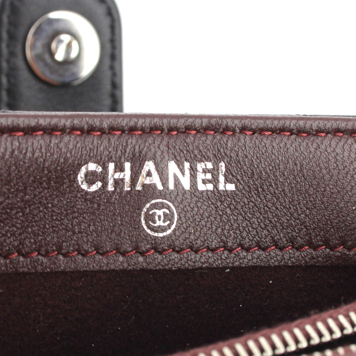 Chanel wallet in black quilted leather - Detail D2
