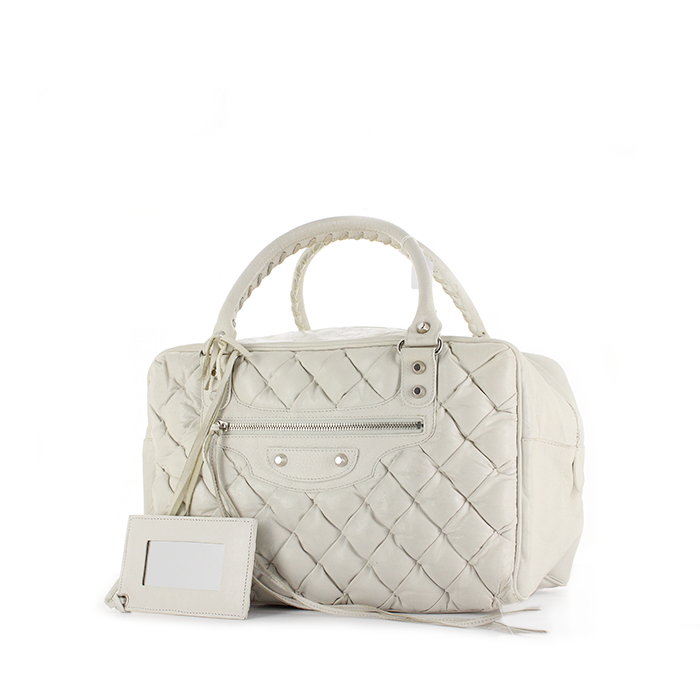 Balenciaga Handbag plus Shoulder Bag  WhiteGreen  ELLELUX