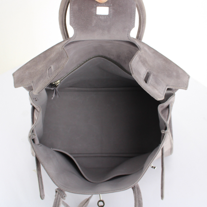Sac à main Hermes Birkin 30 cm en veau doblis gris - Detail D2