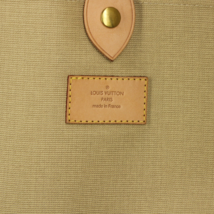 Sirius toile monogram et cuir naturel patiné aux angles clés, cadenas - Detail D4