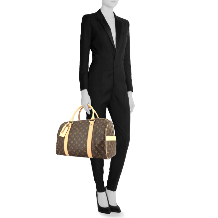 Louis Vuitton Carryall travel bag in monogram canvas and natural leather - Detail D1