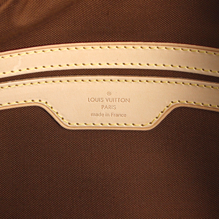 Bolsa de viaje Louis Vuitton Carryall en lona Monogram y cuero natural - Detail D3