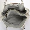 Fendi handbag in beige linen canvas and white leather - Detail D2 thumbnail