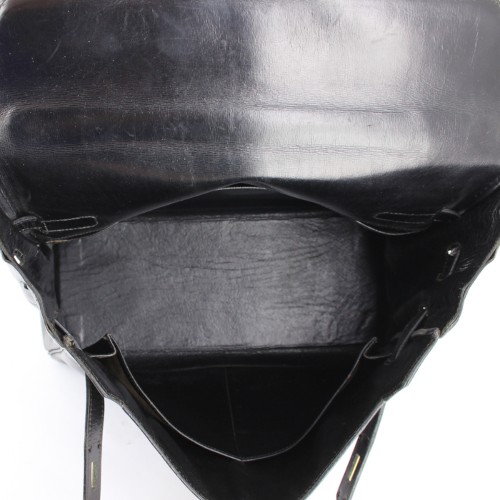 Sac à main Hermes Monaco en cuir box noir - Detail D2