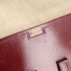 Hermes Jige pouch in burgundy box leather - Detail D3 thumbnail