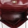 Hermes Kelly 32 cm handbag in beige canvas and burgundy leather - Detail D2 thumbnail
