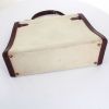 Hermes Kelly 32 cm handbag in beige canvas and burgundy leather - Detail D4 thumbnail