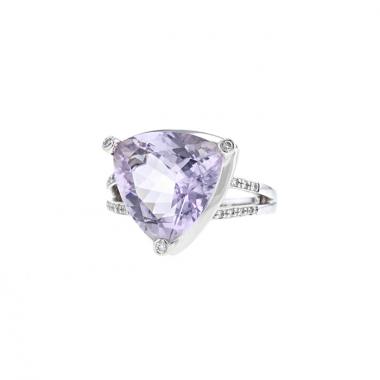 Mauboussin Mes Couleurs à Toi ring in white gold and diamonds and in amethyst