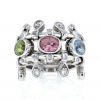 Anello Dior in oro bianco,  diamanti e pietre colorate - 360 thumbnail