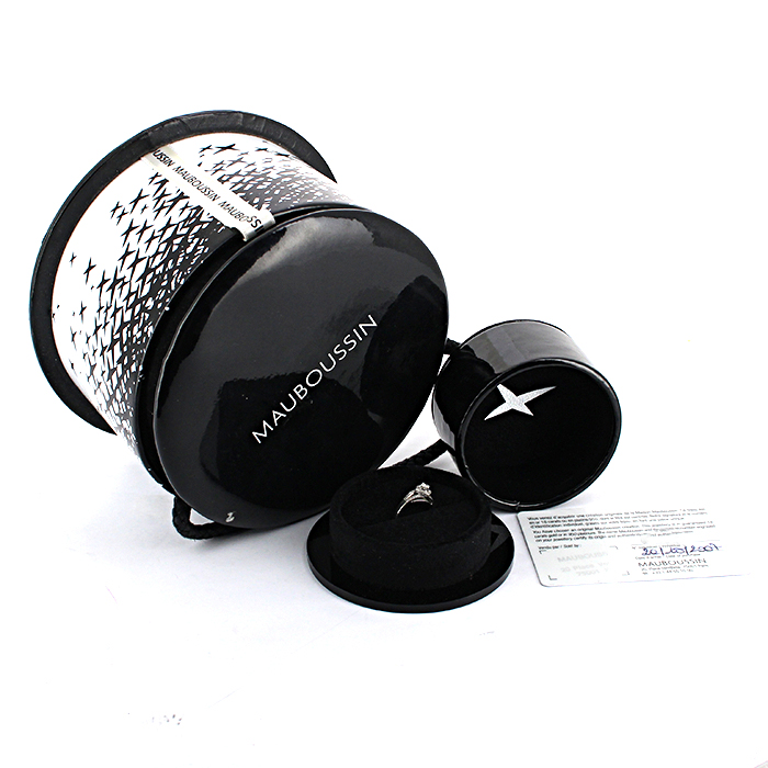 Sortija solitaria Mauboussin Love my Love en oro blanco y en diamante - Detail D2