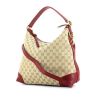 Gucci handbag in beige monogram canvas and red leather - 00pp thumbnail