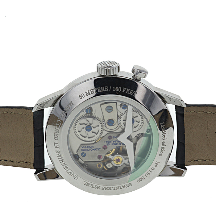 Vulcain Cricket watch in stainless steel Ref: 100153.289 Circa 2000 - Detail D1