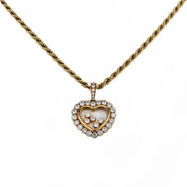 Collier Chopard Happy Diamonds grand modèle en or jaune et diamants