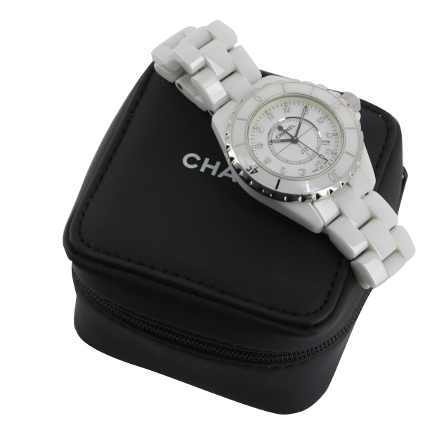 Orologio Chanel J12  modello piccolo in ceramica bianca Ref :  2000 - Detail D2
