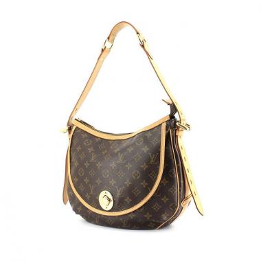 Bolso de mano Louis Vuitton en lona Monogram revestida y cuero natural