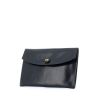 Hermes pouch in navy blue leather - 00pp thumbnail