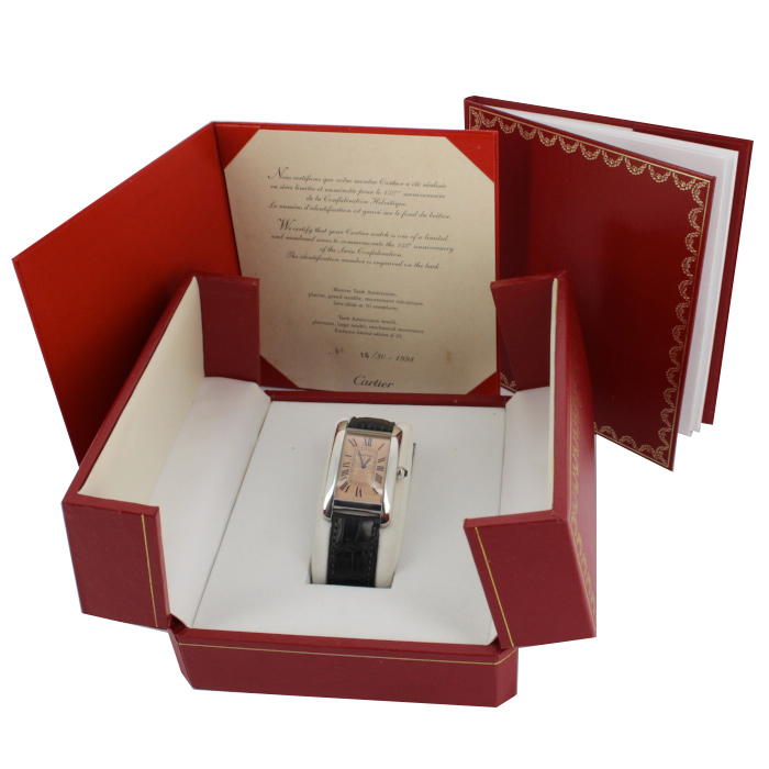 Reloj Cartier Tank Américaine de platino Ref :  1734 Ref :  2000 - Detail D2