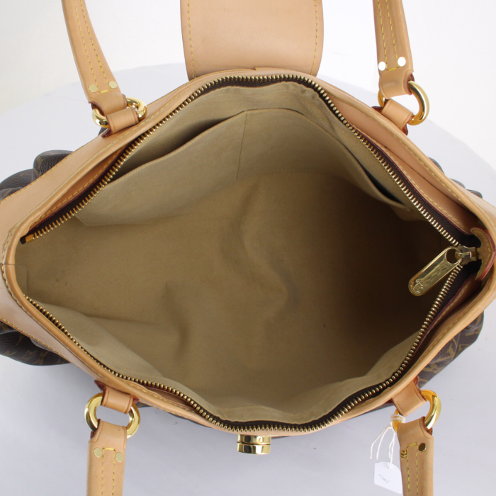 Sac à main Louis Vuitton en toile monogram enduite et cuir naturel - Detail D2