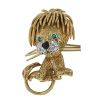 Van Cleef & Arpels Lion Ebouriffé small model brooch-pendant in yellow gold,  diamonds and emerald and in onyx - Detail D2 thumbnail