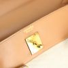 Hermes Kelly 35 cm bag worn on the shoulder or carried in the hand in gold Chamonix  leather and beige canvas - Detail D3 thumbnail