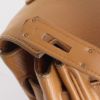 Hermes Kelly 35 cm bag worn on the shoulder or carried in the hand in gold Chamonix  leather and beige canvas - Detail D5 thumbnail