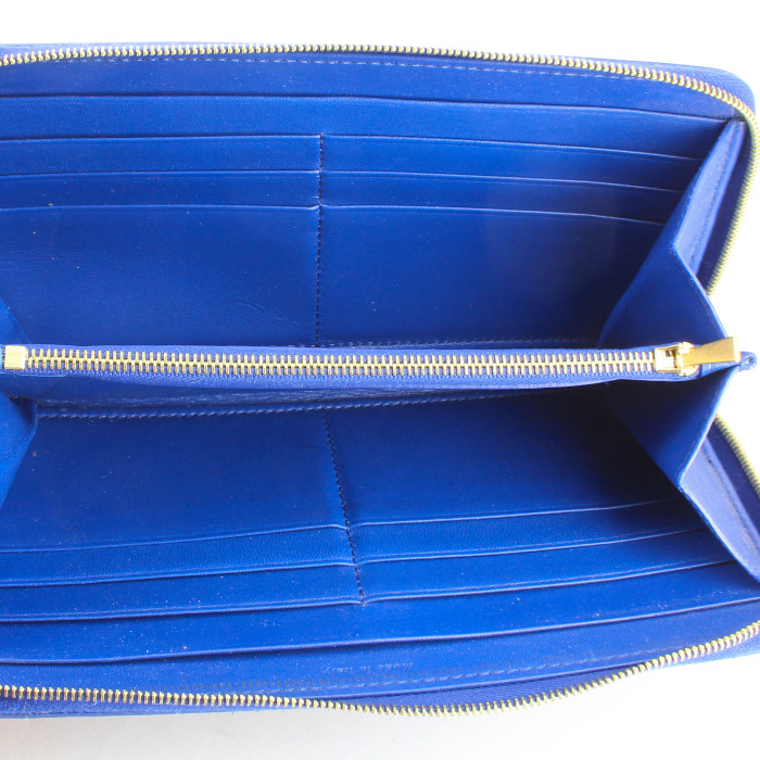 Portefeuille Celine en cuir bleu et beige - Detail D3