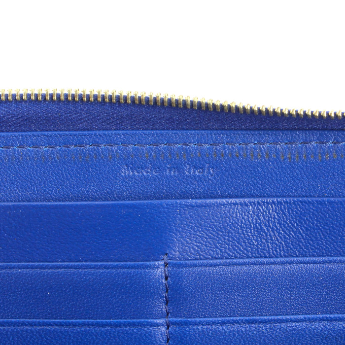 Portefeuille Celine en cuir bleu et beige - Detail D4