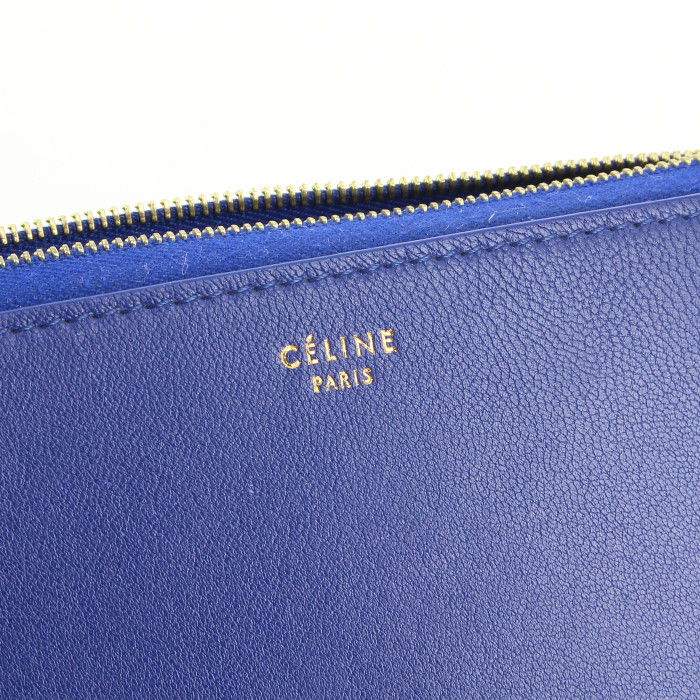 Portefeuille Celine en cuir bleu et beige - Detail D5
