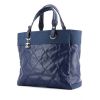 Shopping bag Paris-Biarritz in tela cerata blu e tela blu - 00pp thumbnail