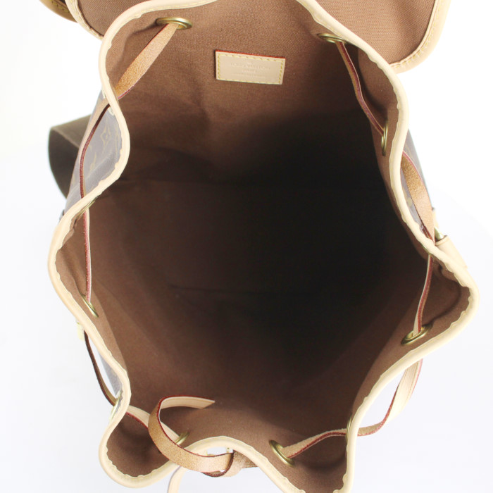 Sac à dos Louis Vuitton en toile monogram cuir naturel et cuir naturel - Detail D2