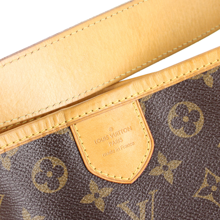 Borsa Delightful in tela monogram cerata marrone e pelle naturale - Detail D4