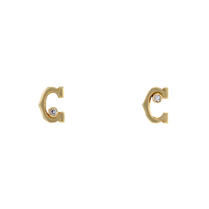 Cartier Paris C de Cartier Large Pair of Hoop-Earrings in Solid 18Kt Yellow  Gold For Sale at 1stDibs | cartier c de cartier earrings, cartiers c  clamps, graziella gold earrings